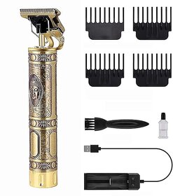 Golden Electric Hair Trimmer - USB Rechargeable with Adjustable Clipper Cleaning Brush