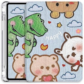 MatePad 11 Case with Pencil Holder | Shockproof Cover for Huawei 10.4 & 10.8 Inch Tablets (Chubby Dragon w/ Hearts Stylus Slot, Honor Pad 6/7 10.1 inch)