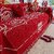 Elegant All-Season Sofa Cover in Festive Red for Wedding Home Decor (Double Happiness, 180 x480cm)