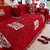 Elegant All-Season Sofa Cover in Festive Red for Wedding Home Decor (Double Happiness, 180 x480cm)