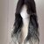 Ash Gray Balayage Wavy Lace Front Wig with Curtain Bangs - Natural Looking Synthetic Hair Full Cap (Gradient Gray + Hair Net)