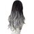 Ash Gray Balayage Wavy Lace Front Wig with Curtain Bangs - Natural Looking Synthetic Hair Full Cap (Gradient Gray + Hair Net)