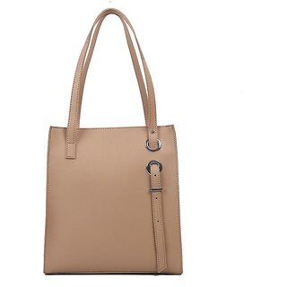 Spacious PU Leather Tote Bag for Women - Stylish Crossbody Shoulder Bag, Versatile Everyday Purse (Khaki, 29 x11 x31.5 cm)