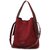 Elegant Embossed Bucket Bag | Large Capacity Tote & Shoulder Bag for Work & Commute (Matte Burgundy)
