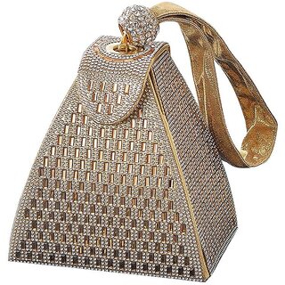 Elegant Diamond-Embellished Clutch Bag for Banquet & Evening Events (Silver)