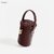 Vintage Crocodile Embossed Leather Bucket Bag | Minimalist Round Shoulder Bag for Women (Dark Red, 17 x10 x10CM)
