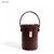 Vintage Crocodile Embossed Leather Bucket Bag | Minimalist Round Shoulder Bag for Women (Dark Red, 17 x10 x10CM)