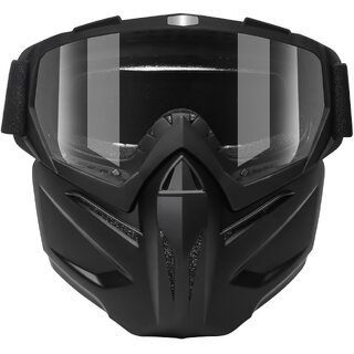 Harley Style Motorcycle Goggles - Windproof, Anti-Dust Riding Glasses with Protective Lens (Black Frame + Yellow Lens)