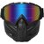 Harley Style Motorcycle Goggles - Windproof, Anti-Dust Riding Glasses with Protective Lens (Black Frame + Yellow Lens)