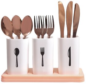 Plastic Self Draining Cutlery Holder for Kitchen (Small cup size)  Spoon Stand for Dining Table  Cutlery Stand  Kitch