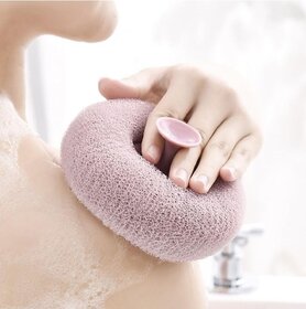 (Pack of 2) Loofah Bath Sponge Body Scrubber Mesh for Men Women  2-in-1 Bath Super Soft Suction Cup Bath Shower.