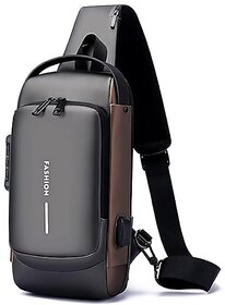 Waterproof Polyester Slim Unisex Crossbody Sling Bag Chest Backpack Men's Shoulder Bag Leisure Travel Handbag Hard Shell Anti-Theft Chest Bag