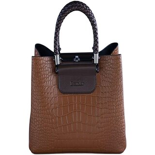 Luxury Crocodile Leather Bowling Bag - Stylish Designer Handbag