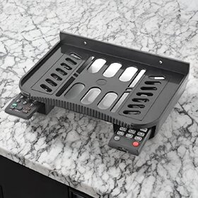 Wall Mount Remote Control Holder, Media Device Storage Shelf, Black