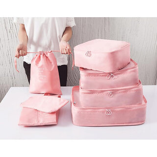 7 Pcs Foldable Luggage and Laundry Bag Pouch Waterproof Travel Toiletry Organizer Garment Storage Bag Portable Packing