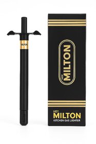 (Pack of 1) MILTON Kitchen Gas Lighter Quality Mark with 1 Year Warranty, Steel Gas Lighter for LPG Gas Stove (Black)