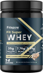 Fitspire Fit Super Cookie  Cream Whey Protein 1 lb  35g High quality Protein with BCAAs  L-Glutamine