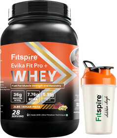 Fitspire Evika Fit Super Pro Plus Kesar Pista Whey Protein 2 lbs with 400ml Leak-Proof Shaker