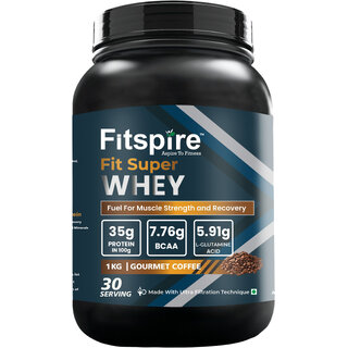 Fitspire Fit Super Gourmet Coffee Whey Protein 1kg 35g Protein per 100g