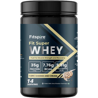 Fitspire Fit Super Cookie  Cream Whey Protein 1 lb  35g High quality Protein with BCAAs  L-Glutamine