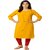 Elegant Yellow Cotton Kurti with Floral Embroidery