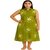 Stylish Olive Green Sleeveless A-line Kurti with Floral Patterns