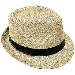 Classic Fedora Hat - Khaki Cowboy Straw Western Traditional Style  Formal Wear Beach Traveling Picnic Stage Khaki color