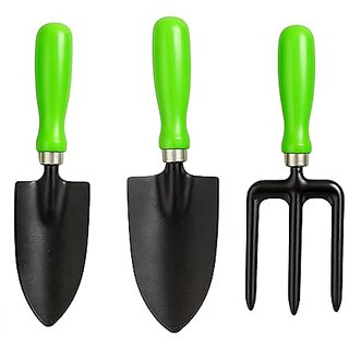 Nanson Premium Garden Tool Set  3 Pcs Metal Tools with Anti-Slip Handle Trowel,Transplanter  Fork for Home Garden