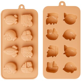 8-Cavity Silicone Baking Mold  Pack of 1  Multi Animal Shape Lion Butterfly Frog Muffin  Cupcake Trays