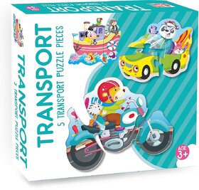 Transport Puzzle Boxes for Beginners Children's Jigsaw Puzzle for 4+ Year Old (Multicolour, Size 460 X 370 mm)