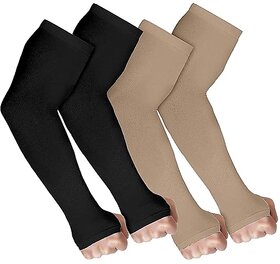 UV Sun Protection Arm Sleeves for Men  Women Multicolor pack of 2
