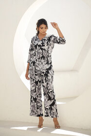 Elara Women's Floral Print Co-ord Set - Chic Rayon Slub Outfit