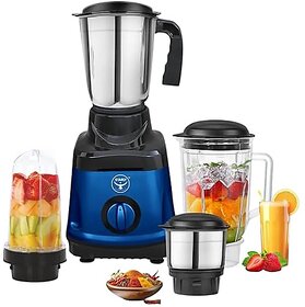 Starly Skypro 750 Watt Mixer Grinder with 4 Jars  3 Stainless Steel Jars  1 Juicer Jar  Shockproof ABS Body  Heavy Duty Motor  Stainless Steel Blades  Blue