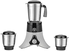 Starly TriGrind 750 Watt Mixer Grinder with 3 Stainless Steel Jars  3 Speed Control  Pulse Function  Heavy Duty Motor  ABS Body Grey