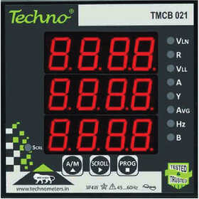 Three Phase Volt Amps Frequency Panel Meter (5 A)