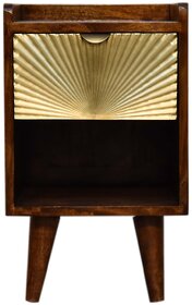 Mini Manila Gold 1 Drawer Bedside