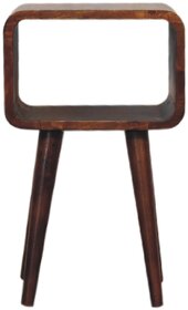 Mini Chestnut Curved Open Bedside