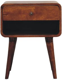 Curve Open Slot Chestnut Bedside
