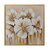 ALLAIL DESTINATION Framed Floral Wall Art, Gold and White, Canvas Print, Abstract Flowers Painting