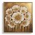 ALLAIL DESTINATION Framed Floral Wall Art, Gold and White, Canvas Print, Abstract Flowers Painting