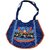 Ethnic Denim Shoulder Bag for Women with Embroidered Front Pocket, Casual Daily Use Office Shopping Tote