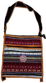 Brown Premium Cotton Handmade Shoulder Bag For Women