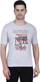 Life Dream Mens White Color Block Cotton Blend Round Neck T-Shirt