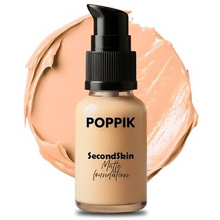POPPIK Second Skin Matte Foundation Peanut Butter, 40ml All Skin Types
