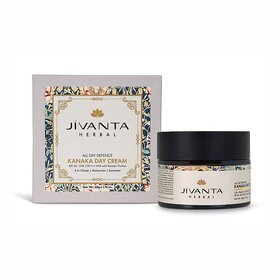 Jivanta Herbal Kanaka Day Cream  Brightening  Anti-Aging Face Cream with Saffron  Sandalwood for Glowing