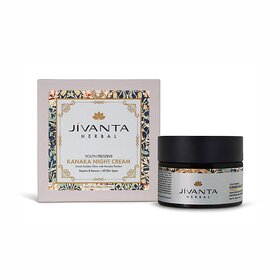 Jivanta Herbal Kanaka Night Face Cream  Night Cream for Glowing Skin, Anti-Aging,  Skin Brightening Moisturizer