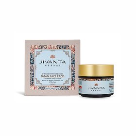 Jivanta Herbal D-Tan Face Pack For Tan Removal, Cleanses Pores  Brightening Skin With Saffron  Sandalwood