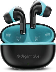 Digimate Sargam 120H Playtime 5.0 Bluetooth Wireless Earbuds with Fast Charging  HD Dual Mic (DG-EB-Sargam-03-Black)