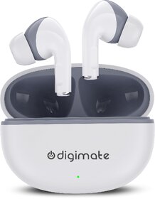 Digimate Sargam 120H Playtime 5.0 Bluetooth Wireless Earbuds with Fast Charging  HD Dual Mic (DG-EB-Sargam-03-White)