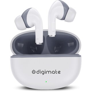 Digimate Sargam 120H Playtime 5.0 Bluetooth Wireless Earbuds with Fast Charging  HD Dual Mic (DG-EB-Sargam-03-White)